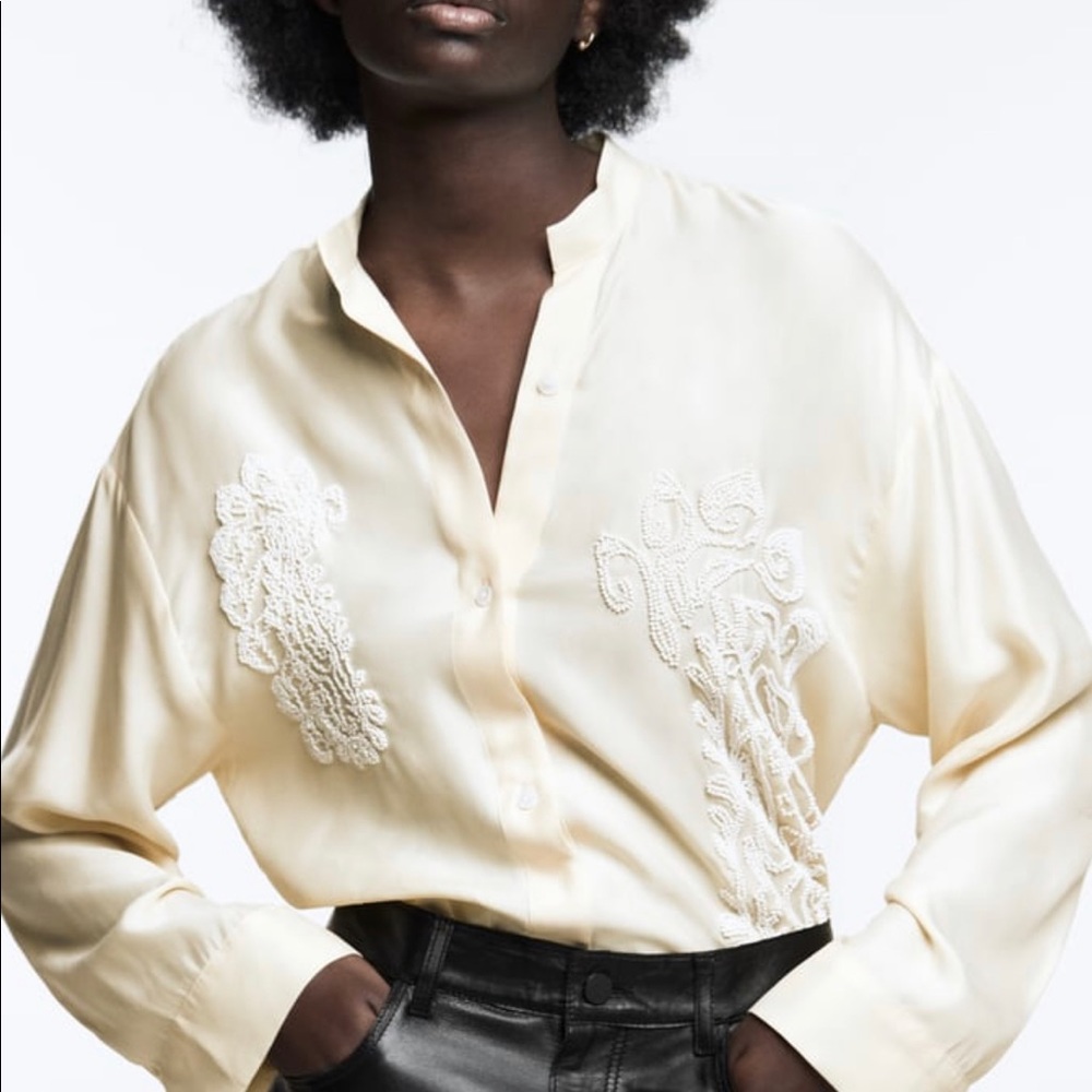 Zara Cupro Asymmetric blouse